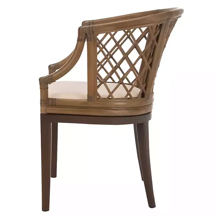 Kirklands Home Accent Chairs|Dark Rattan Curved Back Carlotta Accent Chair Brown