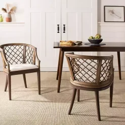 Kirklands Home Accent Chairs|Dark Rattan Curved Back Carlotta Accent Chair Brown