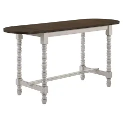 Kirklands Home Dining Tables|Dark Walnut & White Wood Ema Counter Height Table Brown