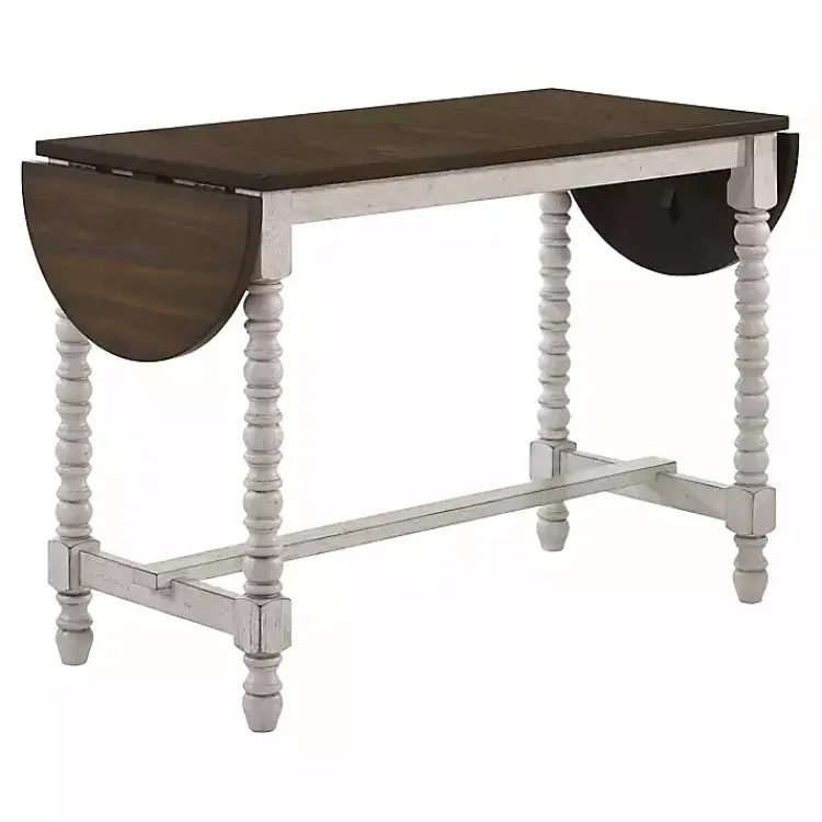 Kirklands Home Dining Tables|Dark Walnut & White Wood Ema Counter Height Table Brown