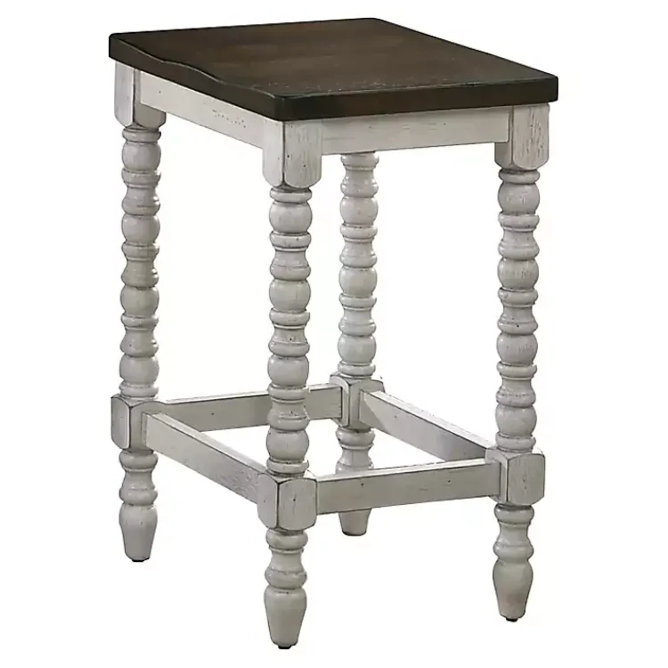 Kirklands Home Bar Stools & Counter Height Stools|Dark Walnut & White Wood Ema 2-pc. Counter Stools Brown