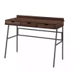 Kirklands Home Office Furniture|Dark Walnut Angled 3-Drawer Desk