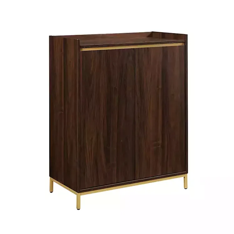 Kirklands Home Cabinets & Sideboards|Dark Walnut Capri 6-Bottle Cubby Cabinet Brown