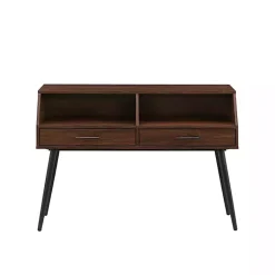 Kirklands Home Console Tables|Dark Walnut 2-Drawer Henry Console Table Brown