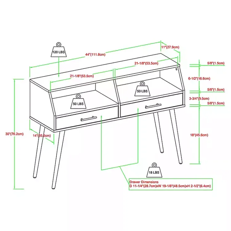 Kirklands Home Console Tables|Dark Walnut 2-Drawer Henry Console Table Brown