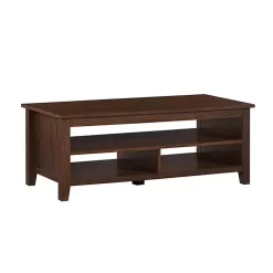Kirklands Home Coffee Tables|Dark Walnut Grooved Side Panel Coffee Table Brown