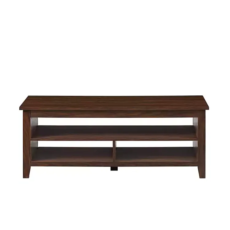 Kirklands Home Coffee Tables|Dark Walnut Grooved Side Panel Coffee Table Brown