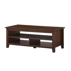 Kirklands Home Coffee Tables|Dark Walnut Grooved Side Panel Coffee Table Brown