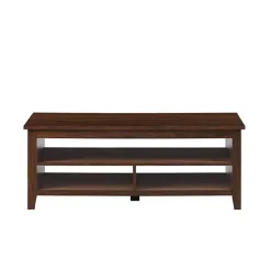 Kirklands Home Coffee Tables|Dark Walnut Grooved Side Panel Coffee Table Brown