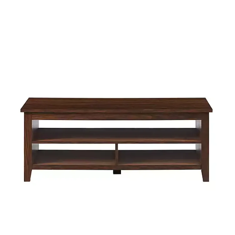 Kirklands Home Coffee Tables|Dark Walnut Grooved Side Panel Coffee Table Brown