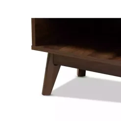 Kirklands Home Entryway Furniture|Dark Walnut 5-Shelf Wooden Shoe Cabinet Brown