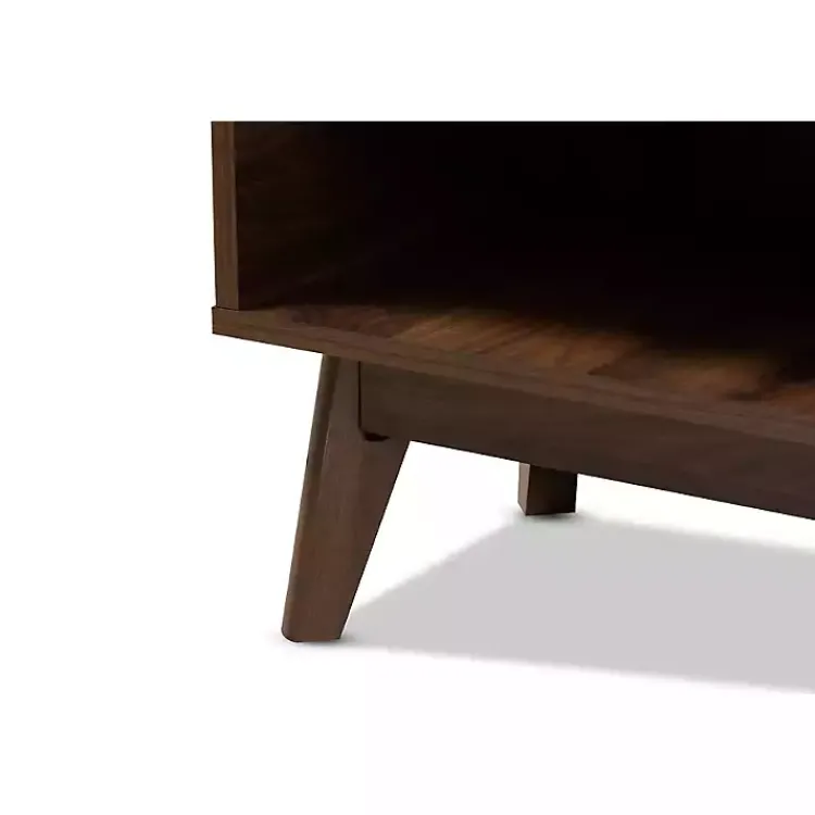 Kirklands Home Entryway Furniture|Dark Walnut 5-Shelf Wooden Shoe Cabinet Brown