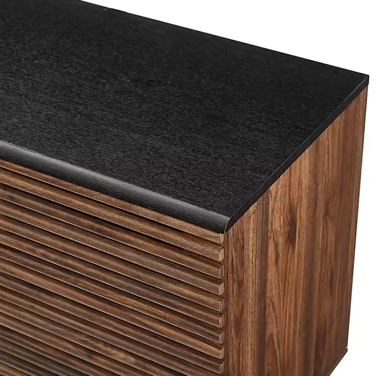 Kirklands Home Cabinets & Sideboards|Dark Walnut Slatted 4-Drawer Cabinet Brown