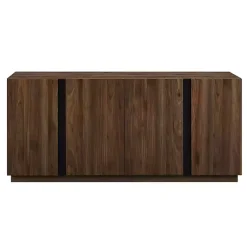 Kirklands Home Cabinets & Sideboards|Dark Walnut Wood and Black Metal Sideboard