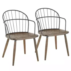 Kirklands Home Dining Chairs|Dark Walnut Wood Spindle Dining Chairs, Set of 2