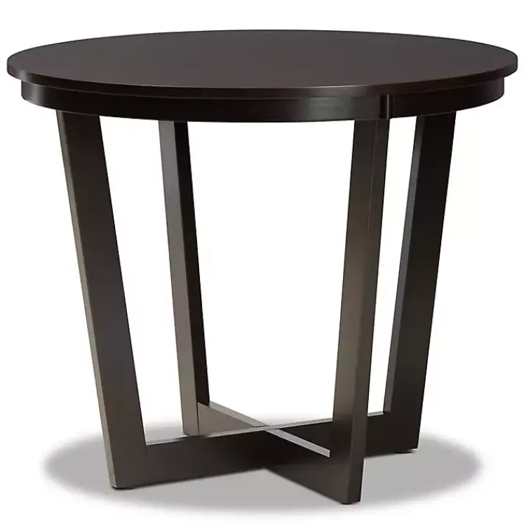 Kirklands Home Dining Tables|Dark Wooden Interlocked Base 5-pc. Dining Set