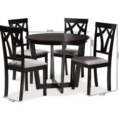 Kirklands Home Dining Tables|Dark Wooden Interlocked Base 5-pc. Dining Set