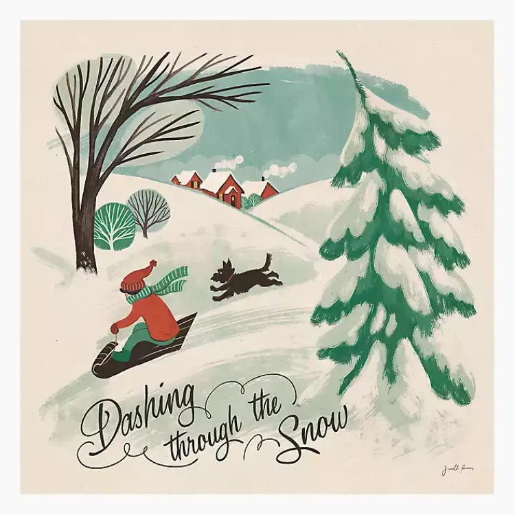 Best Dashing Through the Snow Canvas Art Print Christmas Art & Wall Decor