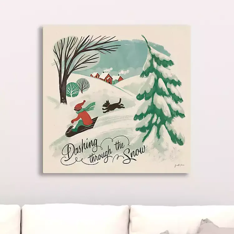 Best Dashing Through the Snow Canvas Art Print Christmas Art & Wall Decor