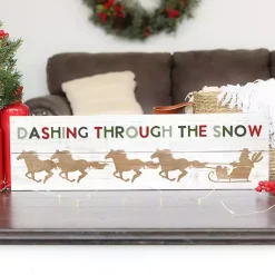 Outlet Dashing Through the Snow Horses Wall Plaque Christmas Art & Wall Decor