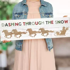 Outlet Dashing Through the Snow Horses Wall Plaque Christmas Art & Wall Decor
