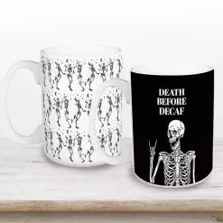 Death Before Decaf Halloween Mugs, Set of 2 Halloween