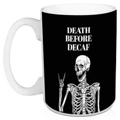 Death Before Decaf Halloween Mugs, Set of 2 Halloween