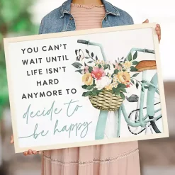 Kirklands Home Wall Quotes & Signs|Decide to Be Happy Framed Wall Plaque