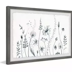 Kirklands Home Framed Art|Deckled Gray Flower Fields Framed Art Print