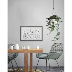 Kirklands Home Framed Art|Deckled Gray Flower Fields Framed Art Print