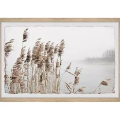 Kirklands Home Framed Art|Deckled Lakeside Grass Framed Art Print
