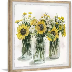 Kirklands Home Framed Art|Deckled Sunflower Trio Framed Art Print
