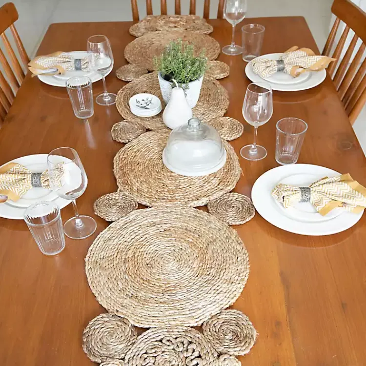 Kirklands Home Table Linens|Decorative Braided Jute Table Runner Tan