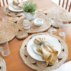 Kirklands Home Table Linens|Decorative Braided Jute Table Runner Tan
