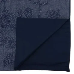 Kirklands Home Table Linens|Deep Floral Embroidered Table Runner Blue