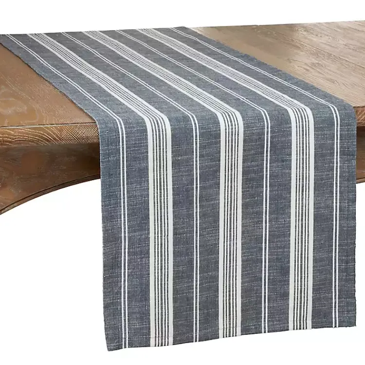 Kirklands Home Table Linens|Deep Blue Thin Striped Table Runner