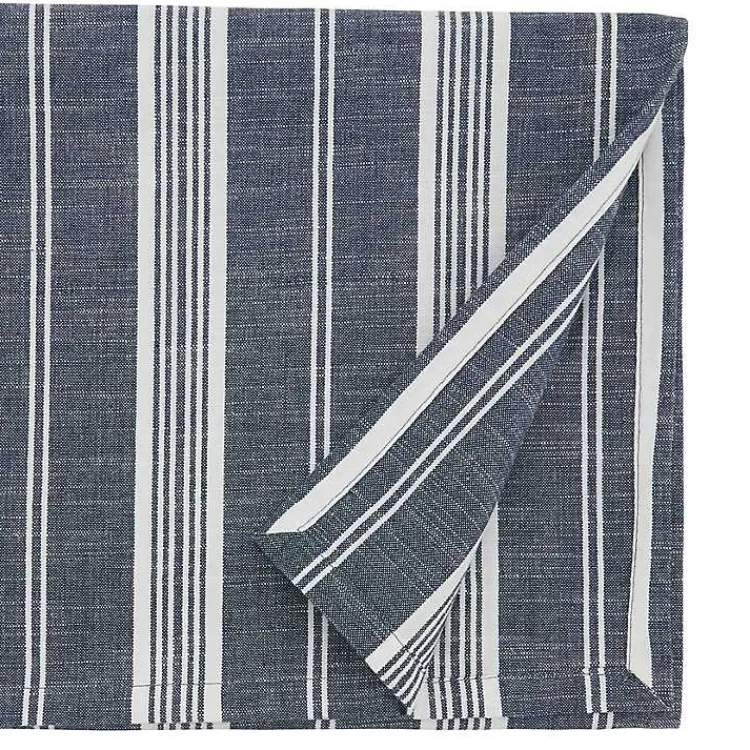 Kirklands Home Table Linens|Deep Blue Thin Striped Table Runner