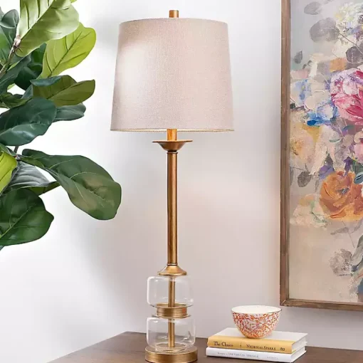 Kirklands Home Buffet Lamps|Deep Gold Glass Orb Buffet Lamp Tan