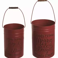 Outlet Deep Metal 2-pc. Christmas Bucket Set Christmas Decorations