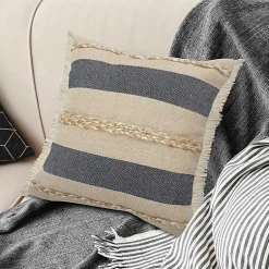Denim Blue Braided Stripe Throw Pillow, 20 in. Pillows