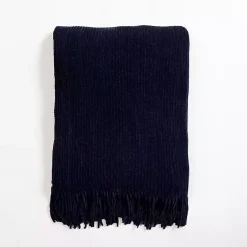 Online Denim Chenille Ribbed Throw Blankets & Throws