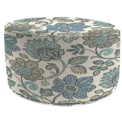 Kirklands Home Outdoor Cushions & Pillows|Denim Busan Round Outdoor Pouf