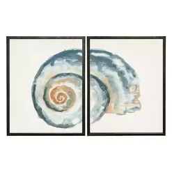 Kirklands Home Framed Art|Diptych Shell Framed Art Print, Set of 2 Blue