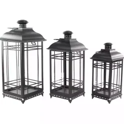 Sale Distressed Metal Lanterns, Set of 3 Lanterns