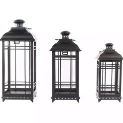 Sale Distressed Metal Lanterns, Set of 3 Lanterns