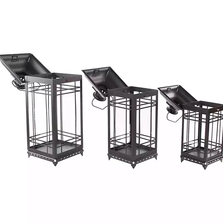 Sale Distressed Metal Lanterns, Set of 3 Lanterns