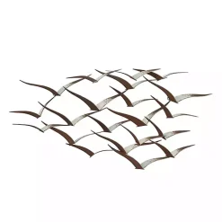 Kirklands Home Wall Plaques|Distressed Metal Flock of Birds Wall Plaque Brown