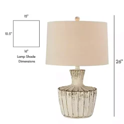 Kirklands Home Table Lamps|Distressed Cream Jada Table Lamp Tan