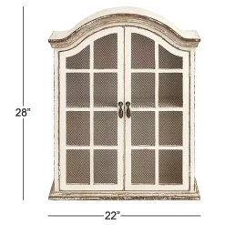 Kirklands Home Wall Storage|Distressed Cream Wood Wall Cabinet