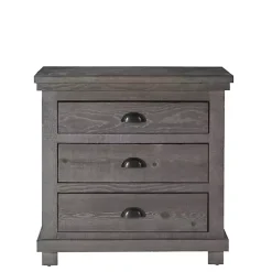 Kirklands Home Nightstands|Distressed Dark Wooden Willow Nightstand Gray
